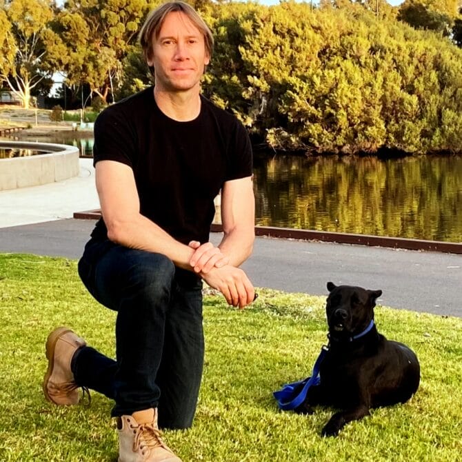 Direct K9 Services Adelaide Dog Training Expert Dave with his rescue dog Angus